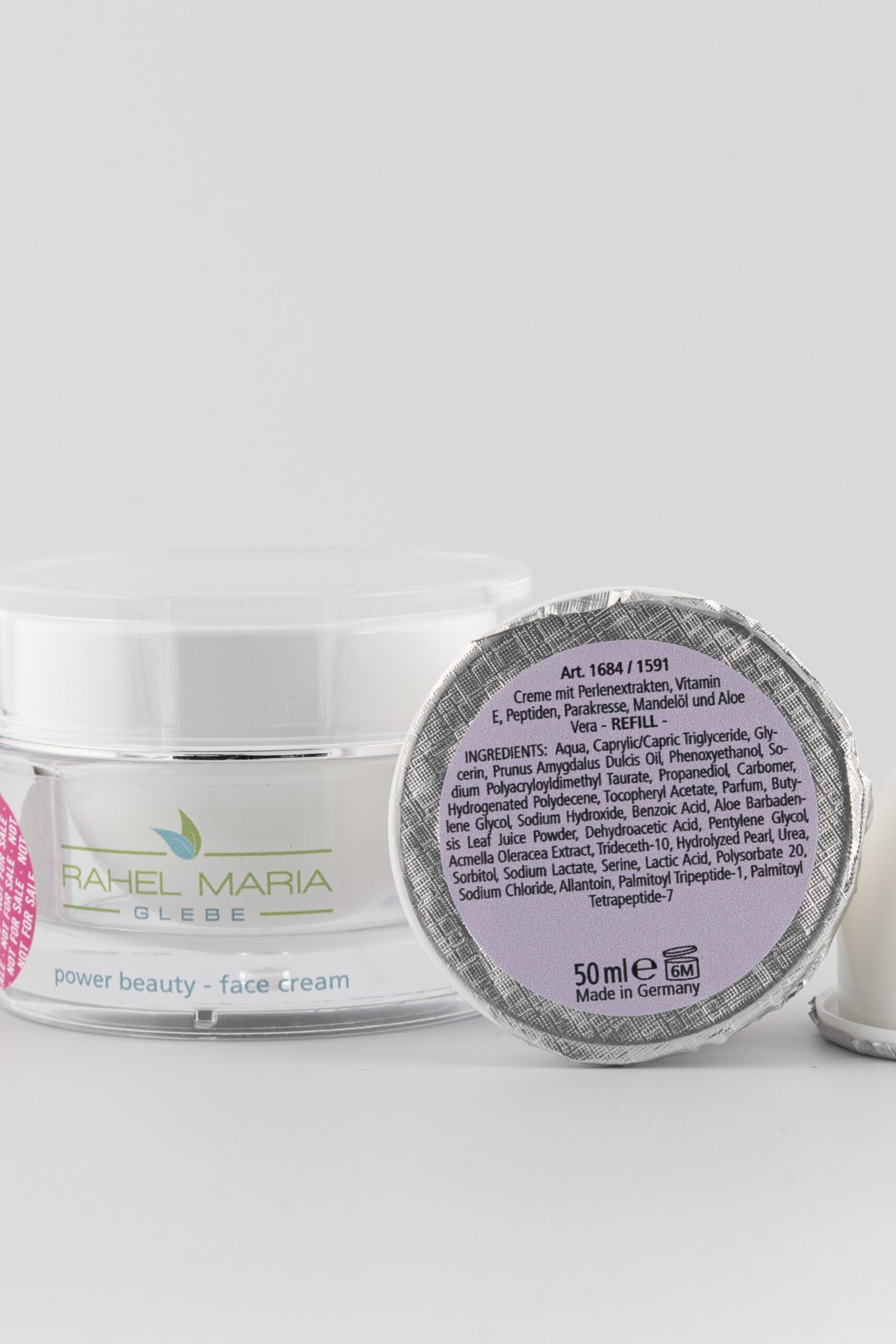 power beauty - Gesichtscreme extra | Kabinenware 250 ml = Tiegel + 4xRefill – Bild 4